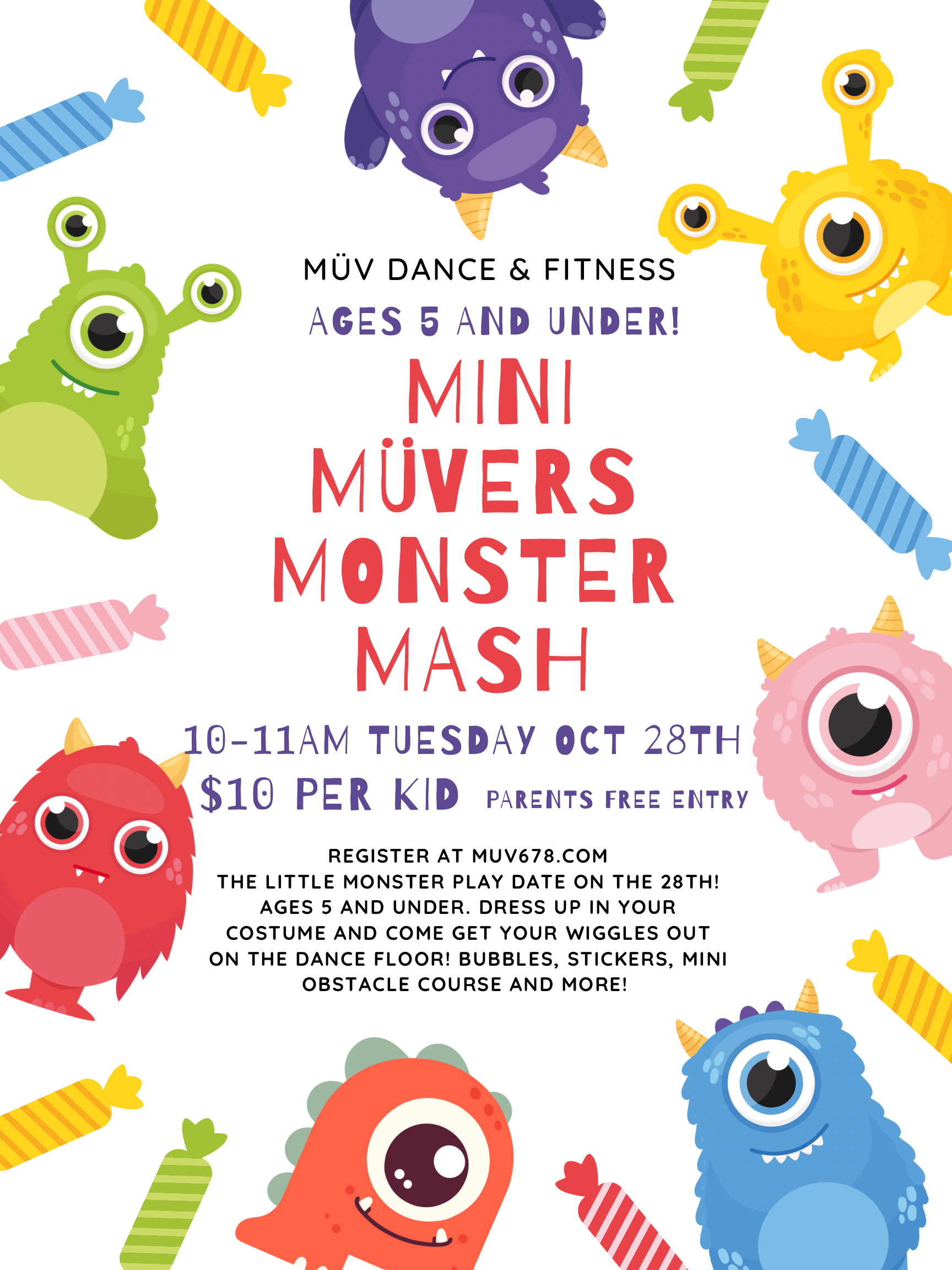 Colorful Playful Illustrated Cute Monster Character Happy Birthday Party Invitation Flyer (Poster (US)) (1)